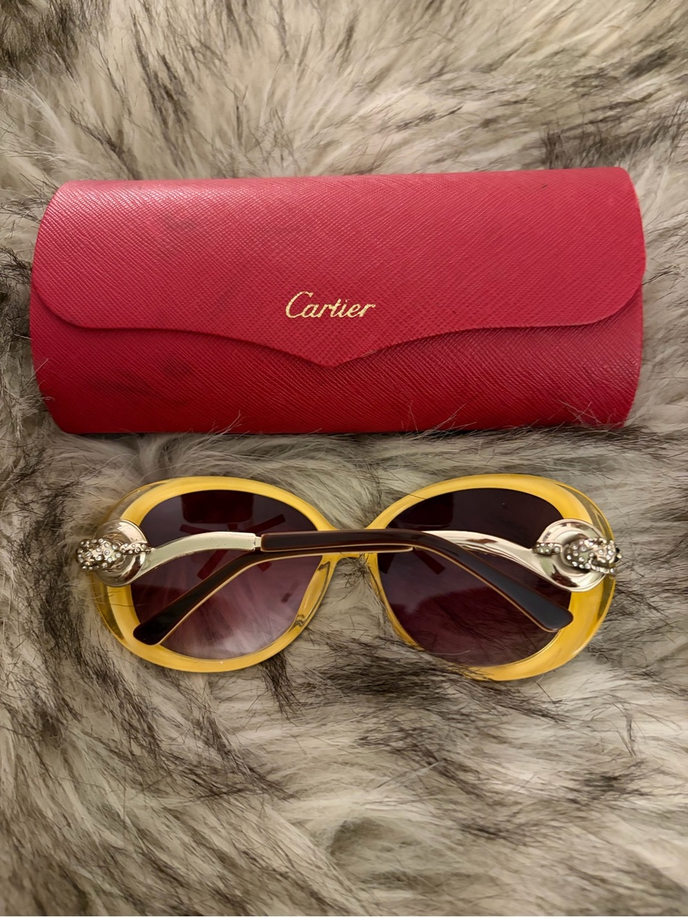 Cartier Women's Sunglasses in Brown with Red Cartier Case - Picture 2 of 7